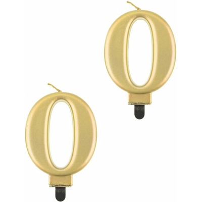 GoDan Narozeninová svíčka na dort 0 metalická zlatá 8 cm – Zboží Dáma