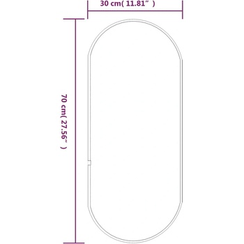 Image 1 of vidaXL Стенно огледало черно 70x30 см овално (348205)