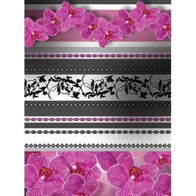 Preinterier Fototapeta panel - PL0100 - Kvetovaný ornament – ružové kvety vlies - 206cm x 275cm