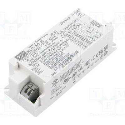 MEAN WELL XLC-40-H Napájecí zdroj: spínaný; LED; 40W; 9÷54VDC; 600mA÷1,4A; 100÷305VAC