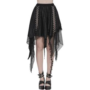 Devil fashion дамска асиметрична пола DEVIL FASHION - Pandora Screams - черна - SKT257
