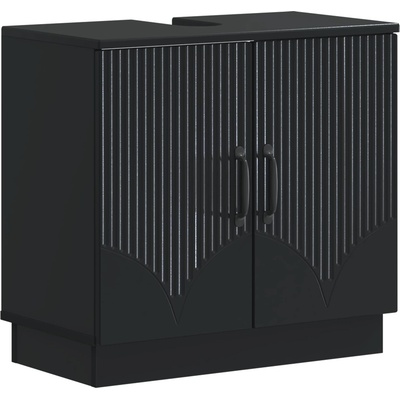 vidaXL Шкаф за мивка в баня HOORN Черно 59, 5 x 31, 5 x 56 см (897226)
