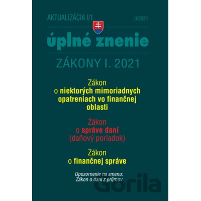 Aktualizácia 2021 I/1 - daňové a účtovné zákony - Poradca s.r.o.