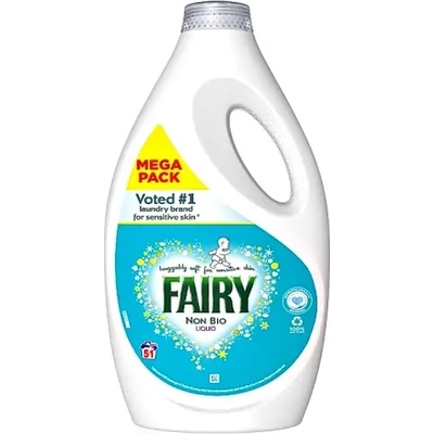 Fairy Non Bio течен препарат за бяло и цветно пране 51 дози