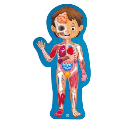 Hape Образователен пъзел Hape - Човешкото тяло, 60 части (H1635)