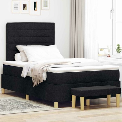 zahrada-XL 3344207 Postel s boxspringem s matrací s čelo Černá textil