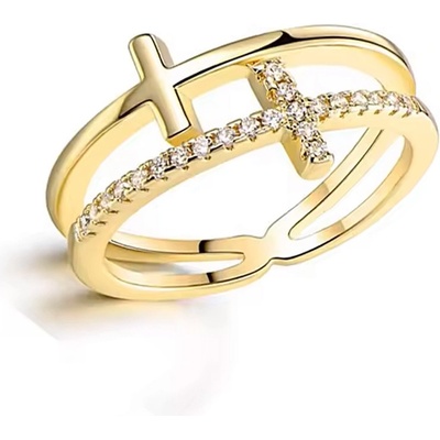 Mabell Dámsky strieborný prsteň INAYA SK221R-F10090-GOLD-5C45