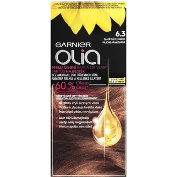 Garnier Olia olejová permanentní barva na vlasy 6,3 Golden Light Brown 60 g