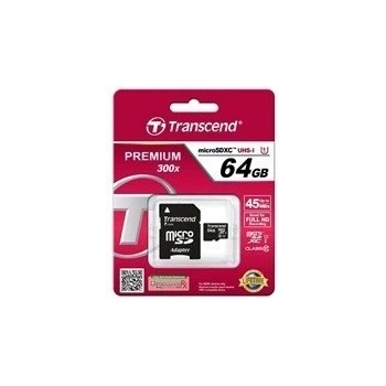 Transcend microSDXC Premium 64 GB UHS-I TS64GUSDU1