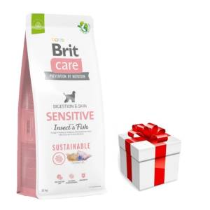 Brit care Устойчива храна за чувствителни котки с насекоми и риба 12кг + безплатна изненада за кучето