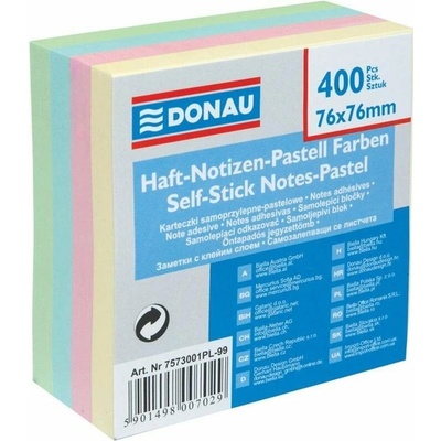 Bloček Donau pastelové farby 76x76mm