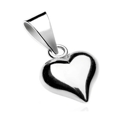 Šperky eshop Přívěsek ze stříbra 925 lesklé srdíčko se zářezem T14.11