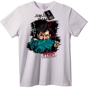 NOONEBRAND Тениска Squid Game Green Light - 2XL, White
