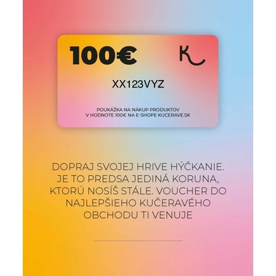 KUČERAVÁ Darčeková poukážka do e-shopu v hodnote 100€ – dúhová zjednodušený elektronický dizajn e-mailom