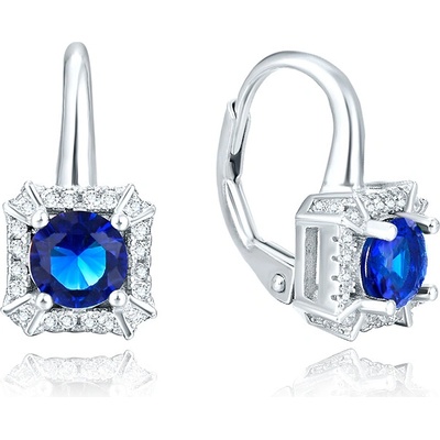 Olivie strieborné náušnice BLUE 4855