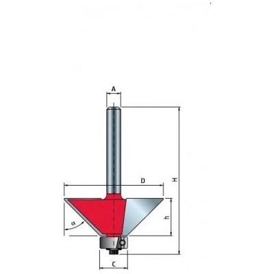Fréza úhlová s ložiskem 15° 18,15x12,7x54,9x12,7 8 mm