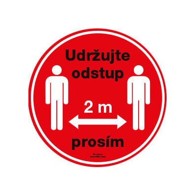 Walteco Samolepka "Udržujte odstup 2 m prosím", průměr 150 mm Množství: 5 ks , 20911BP1