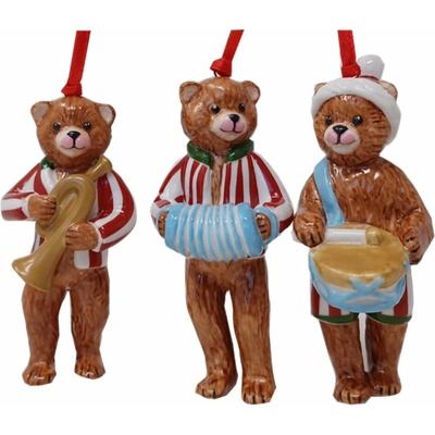 Nostalgic Ornaments vánoční závěsné ozdoby medvídci, 3 ks, Villeroy & Boch