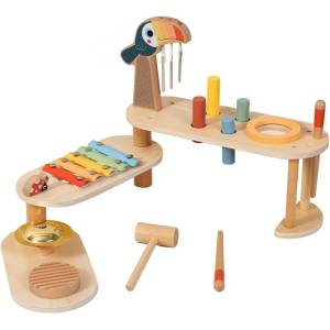 Tooky Toy Дървен музикален център Tooky Toy с ксилофон
