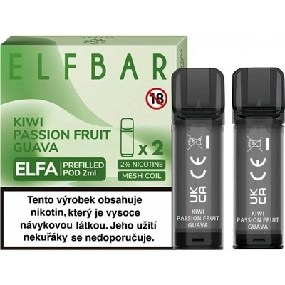 Elf Bar ELFA cartridge 2Pack Kiwi Passion Fruit Guava 20 mg – Zboží Mobilmania