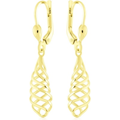 Gemmax Visací zlaté náušnice Spirály GLEYN-02316