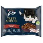 FELIX Tasty Shreds Асортимент от фермата - с пиле, с говеждо, с патица, с пуйка в сос, 4х80г