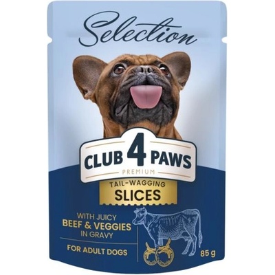 Club 4 Paws Premium Plus Selection Adult s hovädzím mäsom a zeleninou v omáčke 85 g