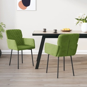 vidaXL Трапезни столове, 2 бр, светлозелени, кадифе (344782)