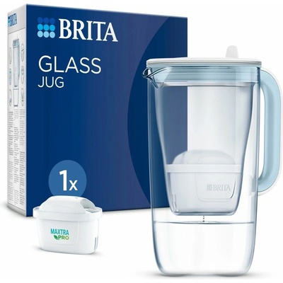 BRITA Кана за вода Brita Glass Jug, 2.5 литра, филтър Maxtra PRO, от боросиликатно стъкло, прозрачна (1046673)