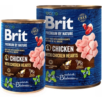 Brit Premium by Nature Chicken with Hearts - консервирана храна за кучета с пилешко и сърца 0.800 кг