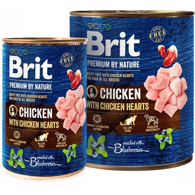 Brit Premium by Nature Chicken with Hearts - консервирана храна за кучета с пилешко и сърца 0.800 кг
