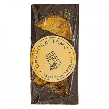 Шоколад черен с портокал Chocolatiamo ръчна изработка 80гр