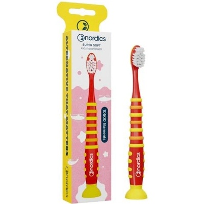 Nordics Oral Care Detská zubná kefka od 4+ rokov Soft Červená raketa