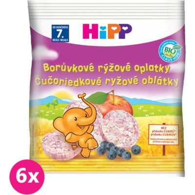 HIPP Bio Čučoriedkové ryžové oplátky pre deti 6x 30 g