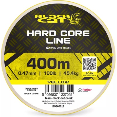 Black Cat Splétaná Šňůra Hard Core Line Yellow 400 m - 0,65 mm 68 kg