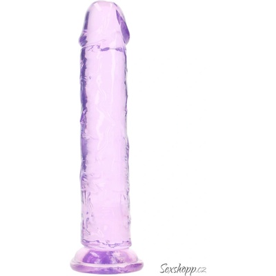 RealRock Crystal Clear Realistic 9 fialové dildo s přísavkou 25,5 x 4,5 cm