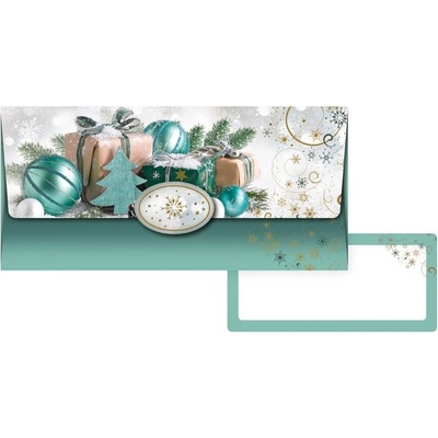 Luxusní vánoční obálka na peníze červený dárek – Zboží Dáma