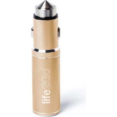 PlusUs Зарядно за кола с USB изход и външна батерия 1000mAh - PlusUs Life2Go 2in1 Car charger + 1000mAh PowerBank (мед) (LG10031000)