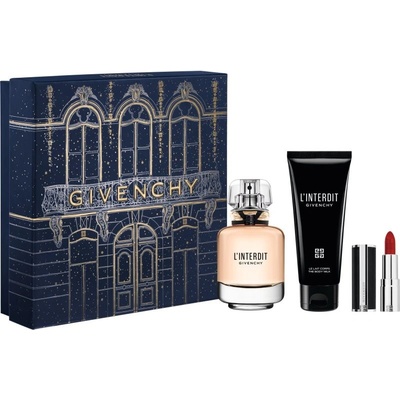 Givenchy L’Interdit L’Interdit EDP 50 ml + telové mlieko 75 ml + Le Rouge Intense Mini #333 rúž 1,5 g