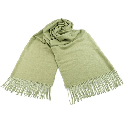 Šátek pashmina s třásněmi malé 10 zelená sv.