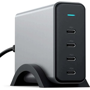Satechi 165W USB-C PD Compact GaN Charger - захранване за ел. мрежа с технология за бързо зареждане и 4xUSB-C PD изхода (сив)