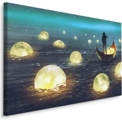 MyBestHome BOX Plátno Rybolov Na Měsíce Na Moři Varianta: 70x50