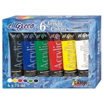 El Greco Sada akrylových farieb 6x75 ml