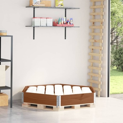 vidaXL Vyvýšený záhon šestiúhelník 160 x 160 cm masivní borovice tmavě hnědá