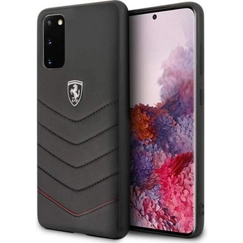 Ferrari Heritage Quilted Leather Hard Case - кожен кейс (естествена кожа) за Samsung Galaxy S20 (черен)
