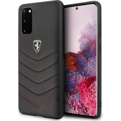 Ferrari Heritage Quilted Leather Hard Case - кожен кейс (естествена кожа) за Samsung Galaxy S20 (черен)