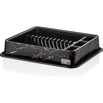 Сушилник за съдове черен мрамор пластмаса (d059)