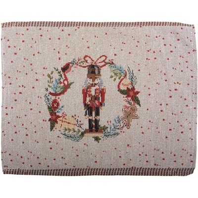 Clayre & Eef béžové prestieranie s Luskáčikom 33x45 cm 6ks