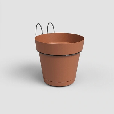 Artevasi Květináč CAPRI závěsný na balkon 20cm plast hnědá terakota