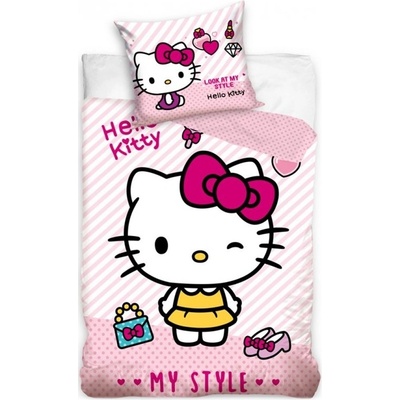 Carbotex bavlna povlečení Hello Kitty motiv My Style 100% bavlna 70x90 140x200